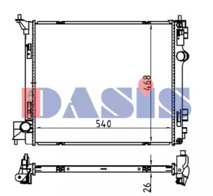 AKS DASIS 070188n -  Радиатор, охлаждение двигателя